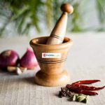 Wooden Spice Masher Mortar Pestle for Kitchen (Natural -Yellow)