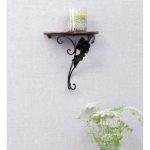 CRAFTYKART Wooden  And wrought iron Wall Bracket Wall Hanging Decor for Living Room (Rose)