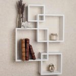 Engineered Wood Intersecting Wall Shelves/Shelf for Living Room | Set of 4 | White
