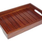 CRAFTYKART Wooden Multipurpose Serving Tray (Brown,13x9x1.5 Inches)