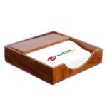 Wooden Tissue Box Napkin and Tissue Holder (7x7x2Inches, Brown)