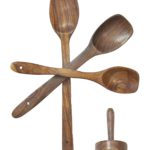 Handmade Wooden Curve Spoon 3 PCS Kitchen Utensils Set & Masher