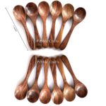 CRAFTYKART Wooden Handmade Small Spoons for spices , jars and small containers (5-inch) - Set of 12
