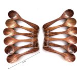 CRAFTYKART Wooden Handmade Small Spoons for spices , jars and small containers (5-inch and 4 inches) – Set of 12
