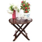 Multipurpose Wooden Folding Table, with Antique Finish Side Table for Living Room for Kids Size- (LxBxH-12x12x12) inch