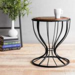 Wooden & Wrought Iron Room Decor End Table/Wooden Coffee Table/Wood End Table/Corner Table