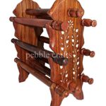 Handmade Wooden Bangle Holder Jewellery Stand for Women Carving 12 Inches