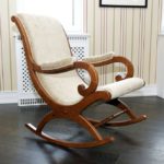 Wooden Rocking Chair with Cushion ( Rose Wood- Standard Size)
