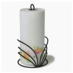 CRAFTYKART Wrought Iron Kitchen Toilet Tissue Roll Dispenser Napkin Holder(Black)
