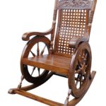 Wooden Resting Chair Wood Rocking Chair Grandpa Rocking Chair Hand Caved Size,LxBxH - 24 X 43 X 37 Inches