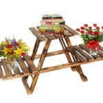 CRAFTYKART  Vintage Multipurpose Wooden Side Table Foldable |Flower Pot Stand | Flower vase Stand