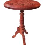 Handcrafted Wooden Foldable Side Table Stand - Brown (12 x12 x 18)