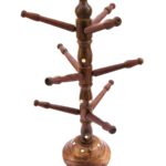 CRAFTYKART Handicraft Handmade Wooden Tree Type (White Work) Bangle Holder Jewellery Stand for Women, 13 Inches