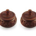 CRAFTYKART Small Fancy Traditional Wooden Full Carved shingaar Box Set of 2