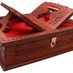 Decorative Wooden Rehal Box | Quran | Geeta Ramayan Bible Holy Books Stand (Brown)