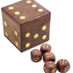 Dice Set | A Complete Handmade Vintage 20 MM Brown with Wooden Storage Box Handmade | Paper Weight  (Square)