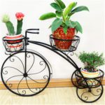 PEBBLE CRAFTS 3-Tier Garden Cart Planter Stand Tricycle Plant Holder - Planter Holder- Ideal for Home, Garden, Patio - Great Gift for Plant Lovers, Housewarming 67 X 56 X 20 cm (Black)