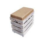 Pebble Crafts Wooden Storage Stool with Cushion - Multi Functional Collapsible, Magazine, Books Holder (Medium, white)