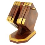 Craftykart Wooden Drink Coasters Wood Table Coaster Set of 6 for Tea Cups Coffee Mugs Beer Cans Bar Tumblers and Water Glasses