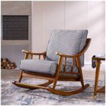 Craftykart Wood Rocking Chair Traditional Rocking Armchair Tropical Comfirtable and Simple designged arm Chair
