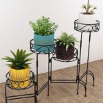 Pebble Crafts 4 tier Plant Stand For balcony, Garden And Terrace planting -Colour- Black