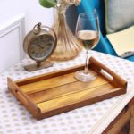 CRAFTYKART Wooden Rectangle Serving Tray 13X9