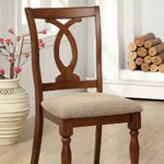 CRAFTYKART Upholstered Wooden Side Chair  Dark Oak
