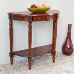 CRAFTYKART Hand Carved Wooden Console Table With Drawer