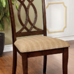 CRAFTYKART Wooden Dining Chair With Fabric Walnut Finish