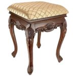 CRAFTYKART Hand-carved solid hardwood Sheesham Stool